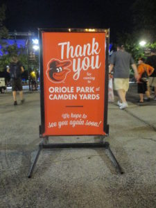Camden Yards - Thank you for Coming!